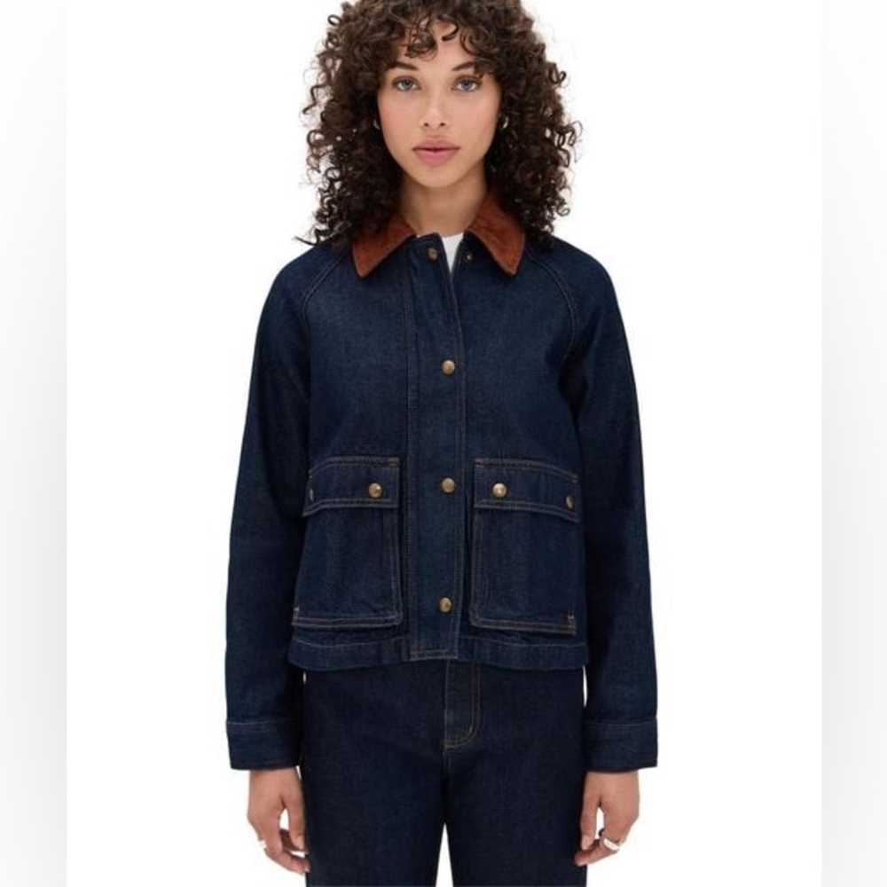 MADEWELL WOMENS BLUE DENIM TRAPEZE JACKET SIZE XL NWOT